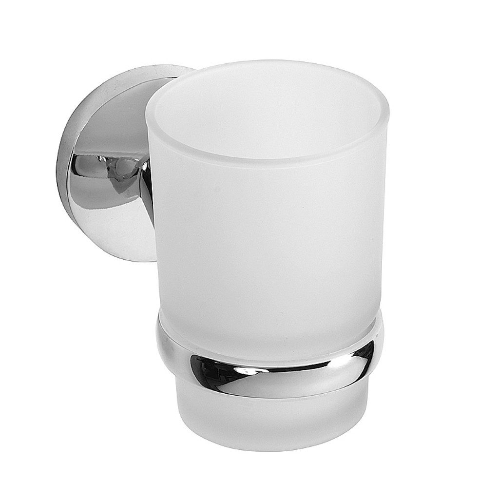 BRILLANTBAD® Zahnbürstenhalter BALFA Glashalter mit Glas Zink Chrom poliert für Bad & Küche >> Bohren