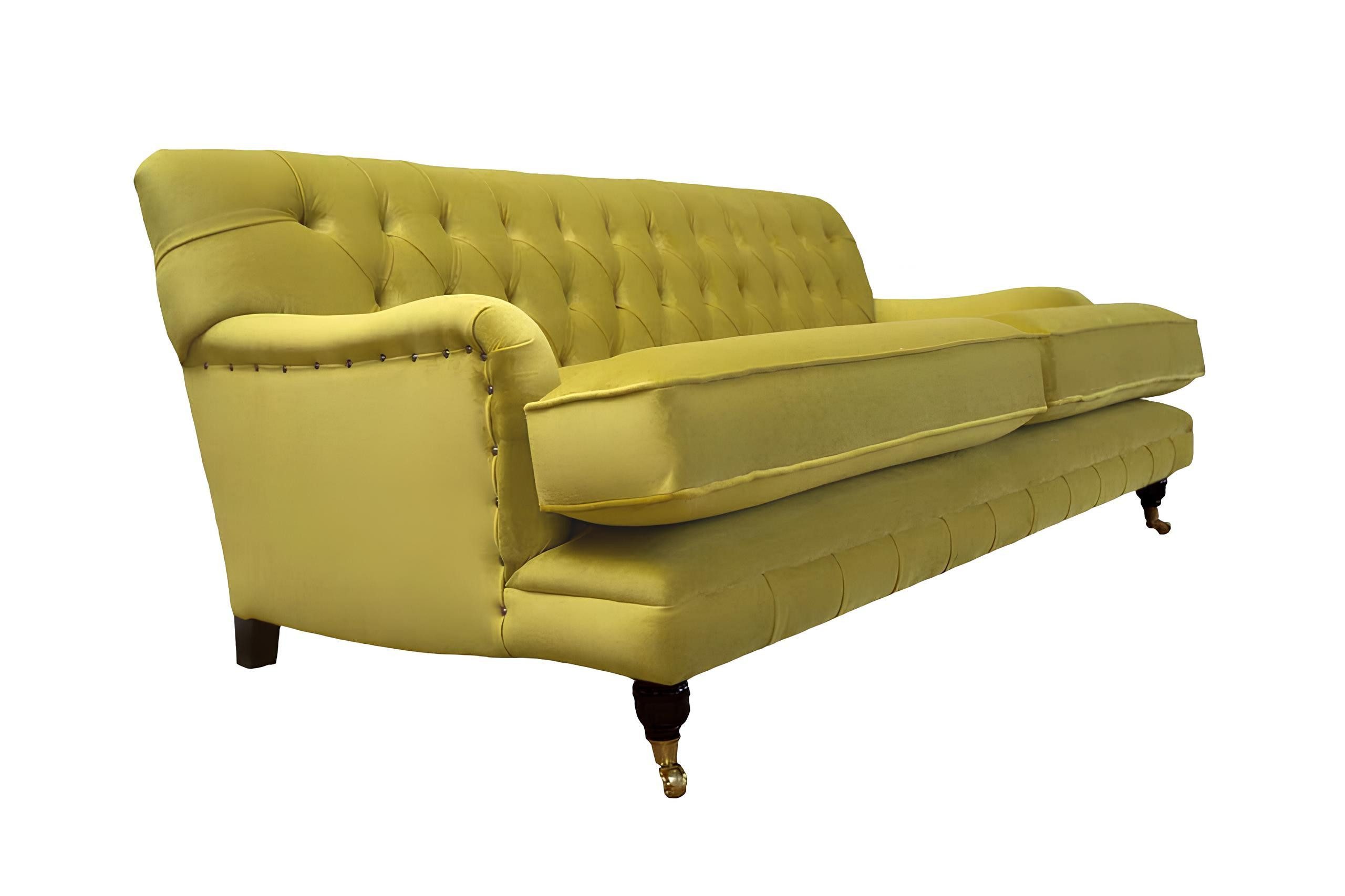 Xlmoebel Chesterfield-Sofa Gelbes Chesterfield Sofa mit klassischem Design und Knopfpolsterung, Sofa, Hergestellt in Europa