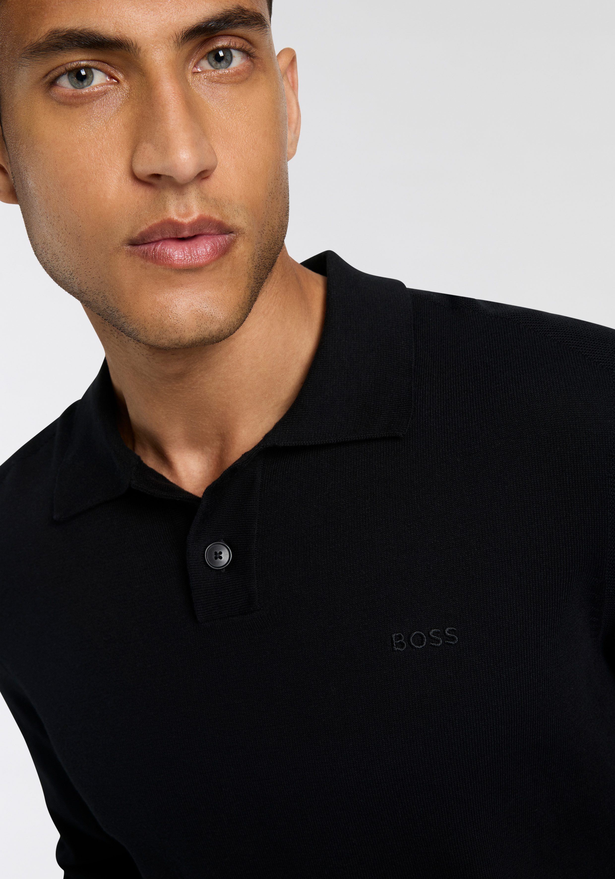 BOSS ORANGE Polokragenpullover Asac mit Logo-Stickerei