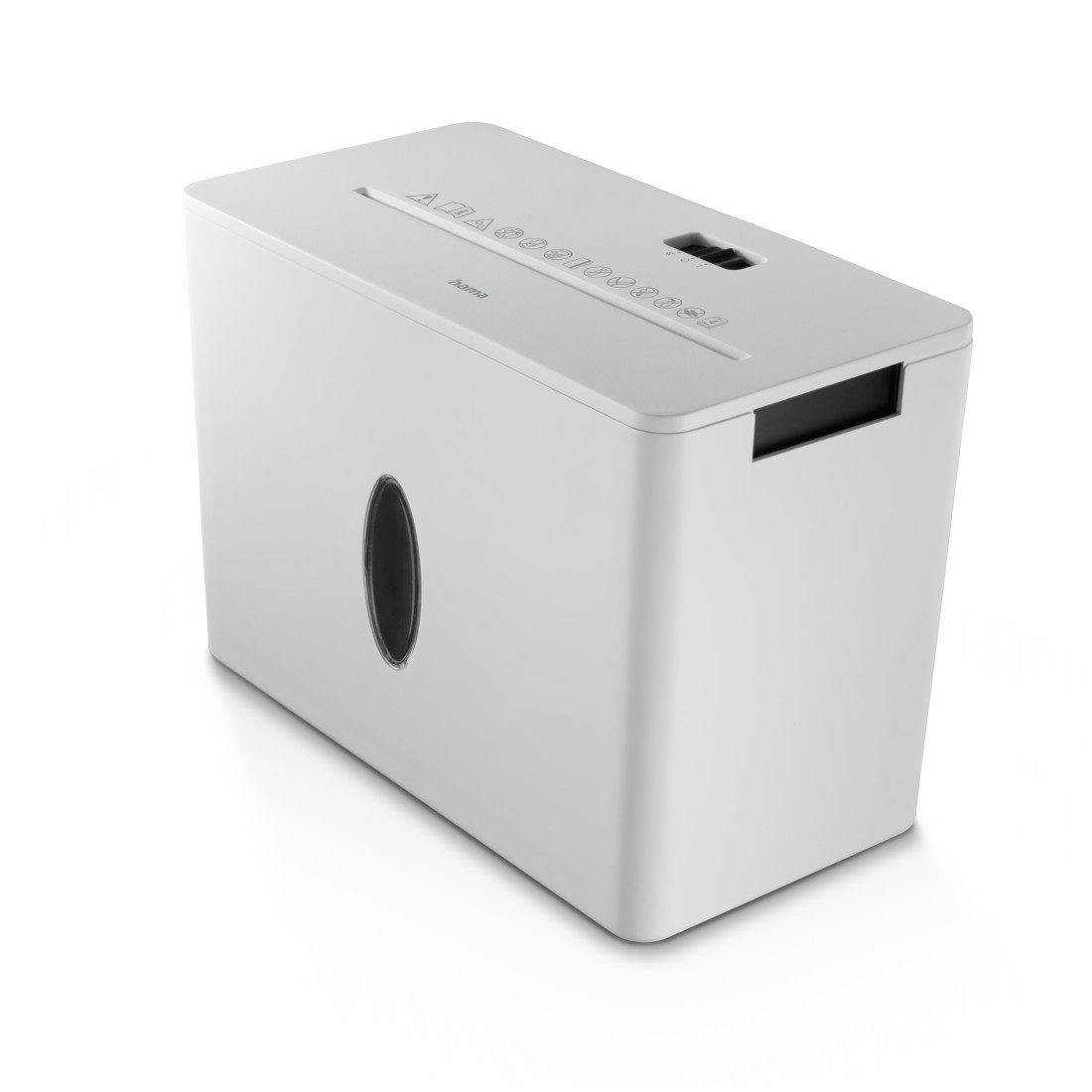 Hama Aktenvernichter Aktenvernichter Partikelschnitt (Papier + Plastik, Korb, 4 Blatt, P4), Mit Papierkorb, 4 x 33 mm Schnitzel, Automatik, Rücklauf