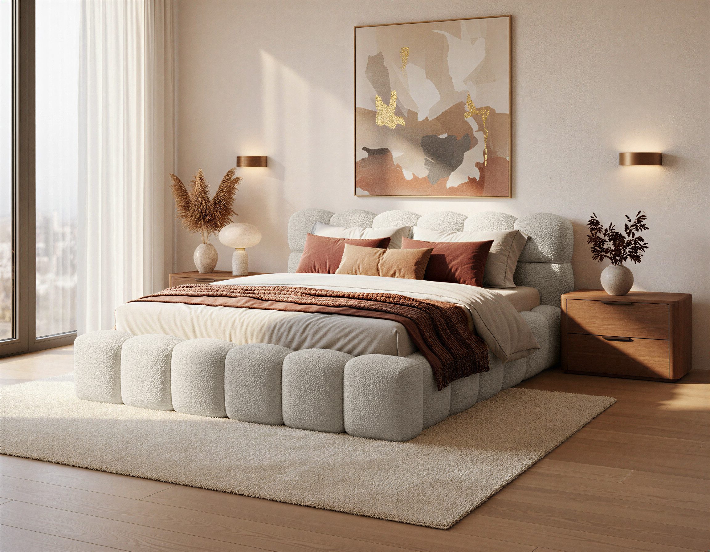 yourhouse24 Polsterbett Boston Slim Bouclé mit Stauraum, Wolkenbett mit Sta günstig online kaufen