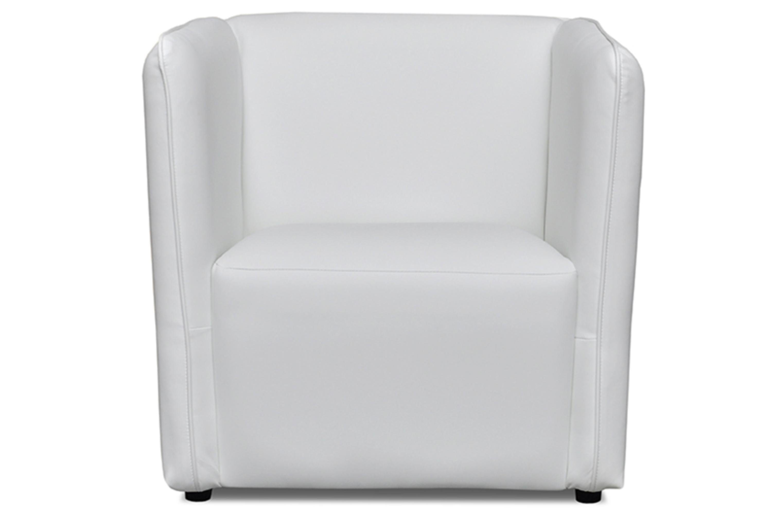 Konsimo Cocktailsessel UMBO Sessel, ideal für kleine Zimmer, Hochelastischer Schaumstoff im Sitz weiß | weiß