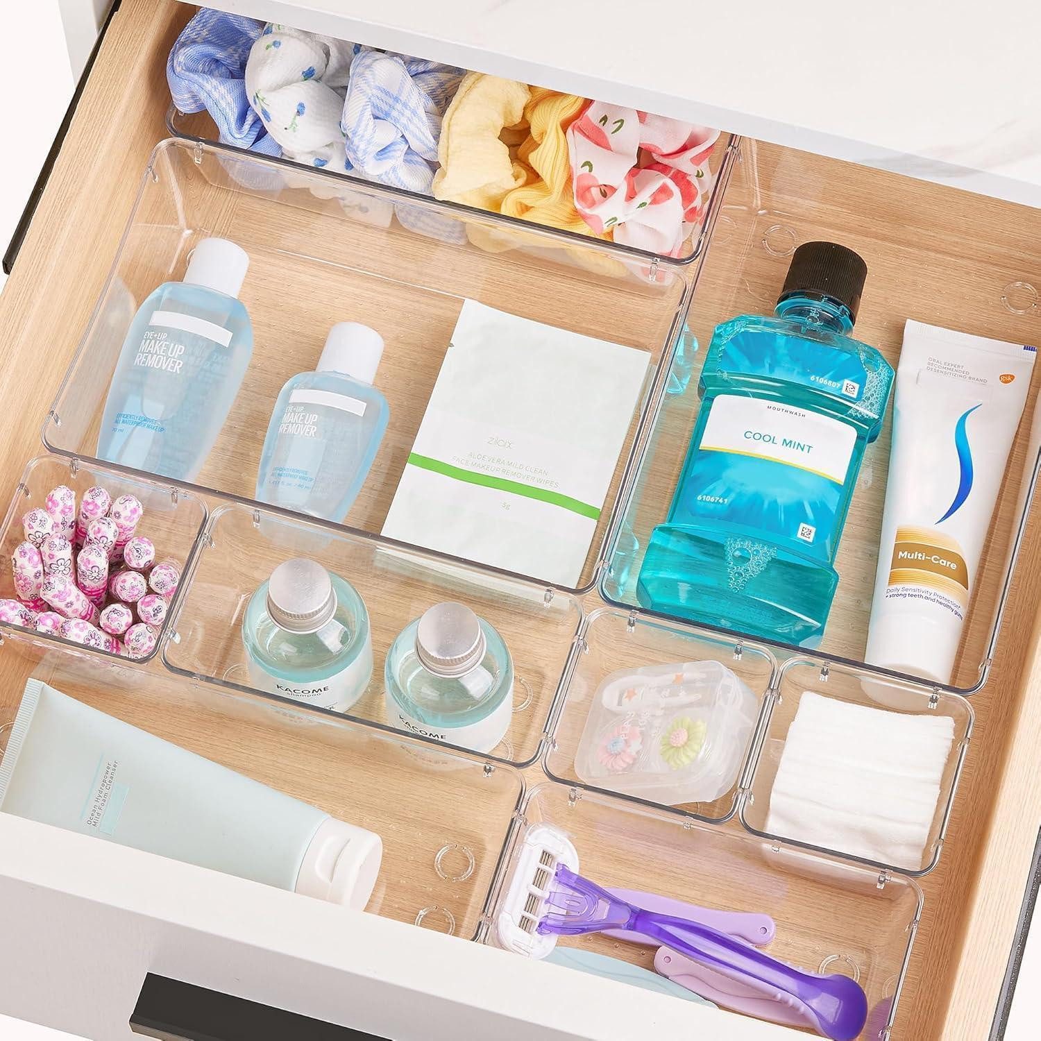 Vtopmart Schubladeneinsatz Schubladen Ordnungssystem 37 Stücke Klar Kunststoff Organizer Make-up