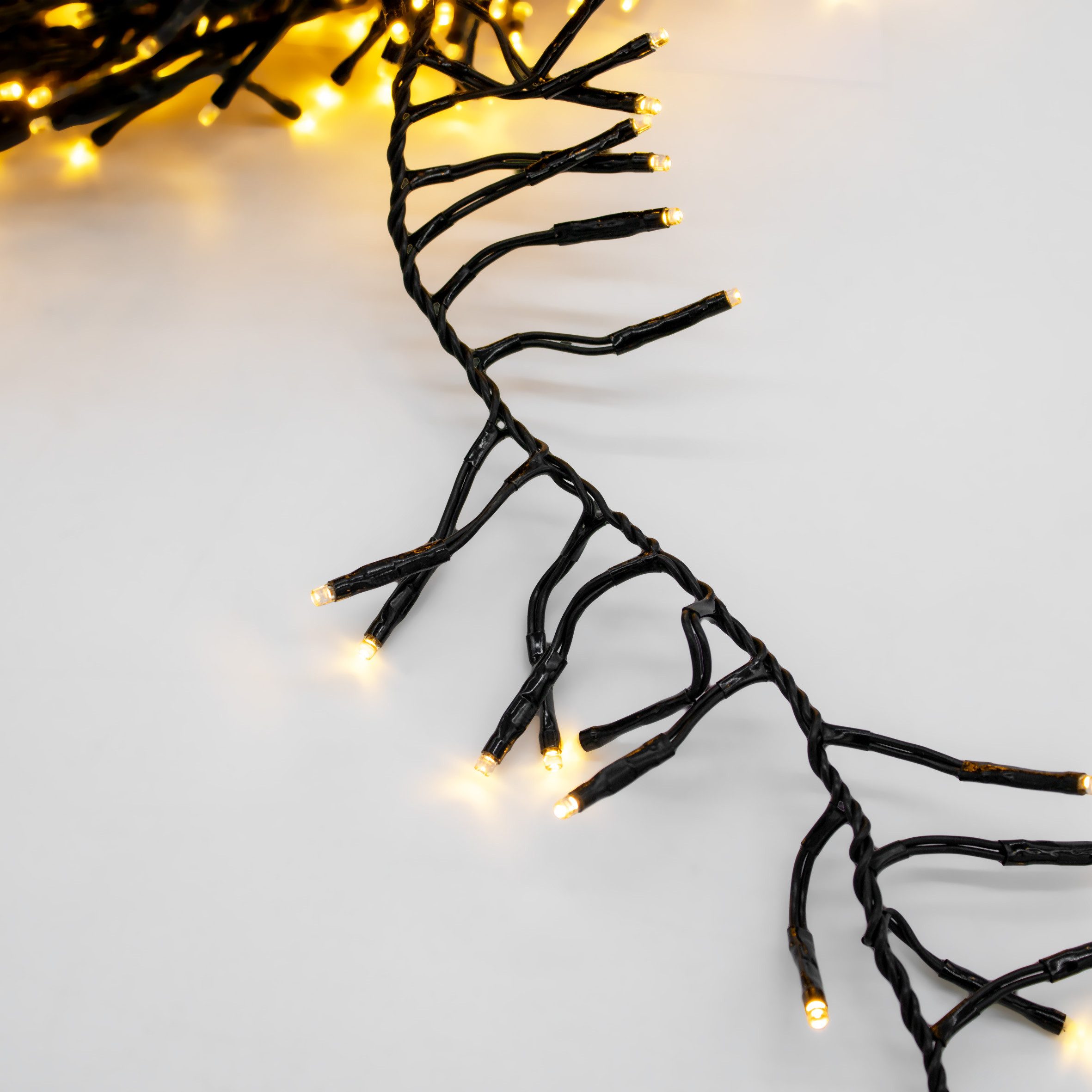 Spetebo LED-Lichterkette Büschel Lichterkette für Außen warm weiß, mit Timer und Netzstecker – Bild 4 von 5