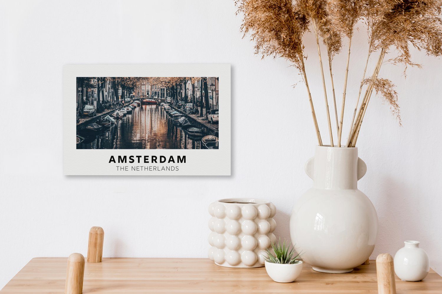 cm OneMillionCanvasses® - Wasser, Aufhängefertig, Leinwandbild Amsterdam - Wanddeko, (1 30x20 St), Leinwandbilder, Niederlande Wandbild