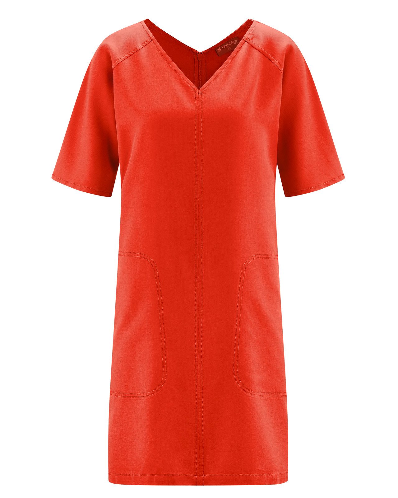 Sommerkleid V-Kragen Kleid Hanf/Lyocell