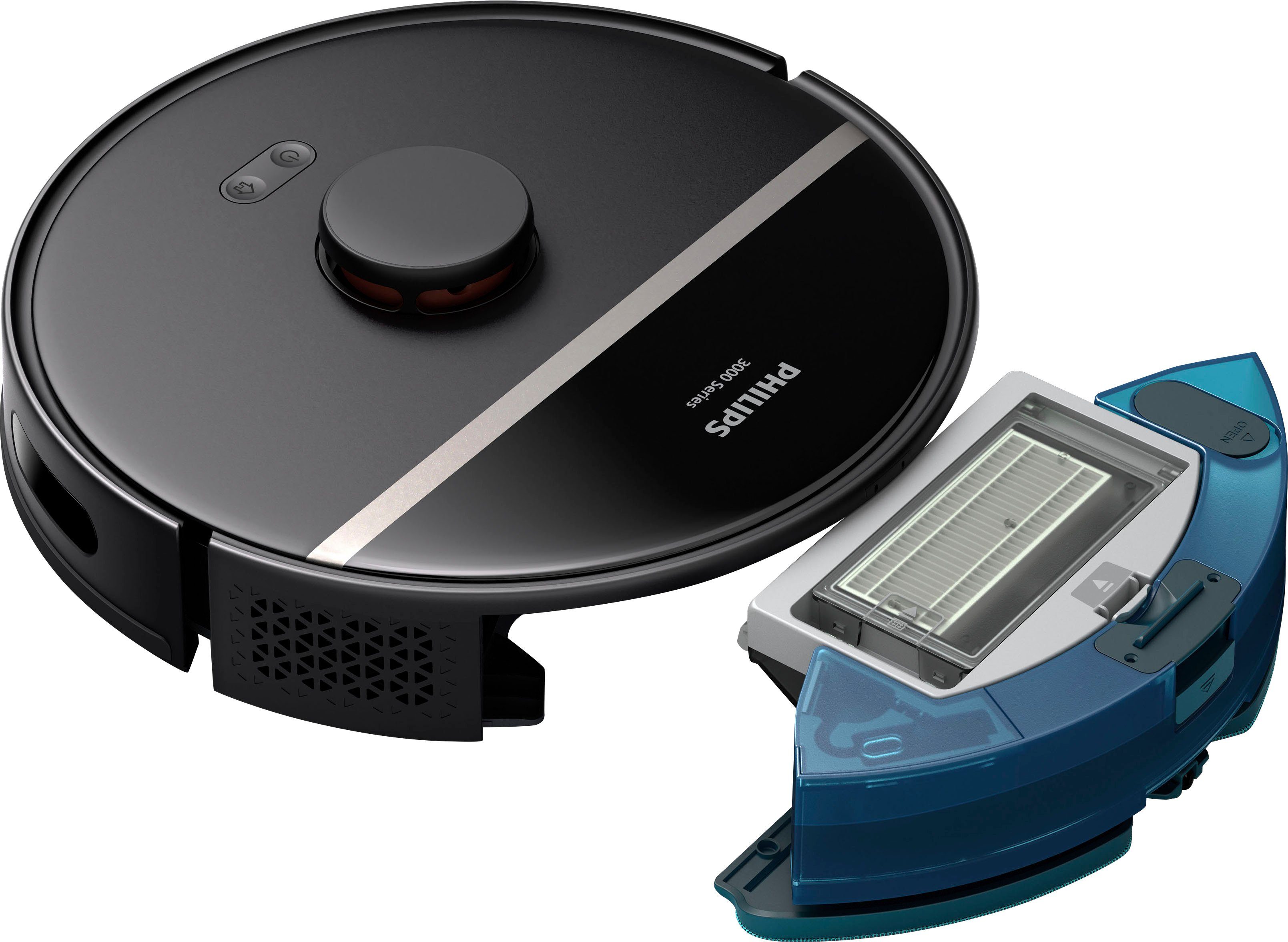 Philips Bodenwischer-Set XV1433/00, (Packung, 4-St), für Saugroboter XU3000/02, XU3110/02 mit 2x Filter, 1x Seitenbürsten