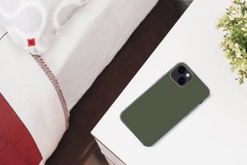 MuchoWow Handyhülle Grün - Einfarbig - Olivgrün, Handyhülle Apple iPhone 13, Smartphone-Bumper, Print, Handy