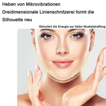 Novzep Gesichtsmassagegerät EMS Massagegerät mit Rot Blau Licht Therapie für V-Linie,Doppelkinn