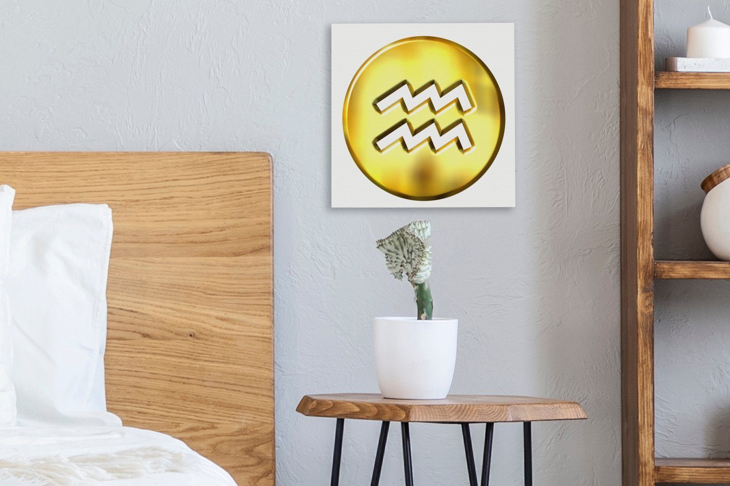 Leinwand OneMillionCanvasses® Schlafzimmer Wassermann Münze, des einer St), Abbildung (1 Eine Wohnzimmer Bilder für auf Leinwandbild Sternbilds