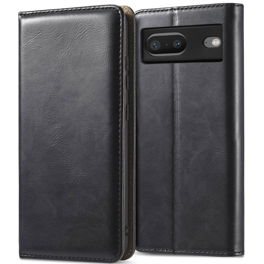 FITSU Handyhülle Handytasche für Google Pixel 7 Hülle Schwarz 6,3 Zoll, Flipcase für Google Pixel 7 Handyhülle, Handytasche mit Kartenfach