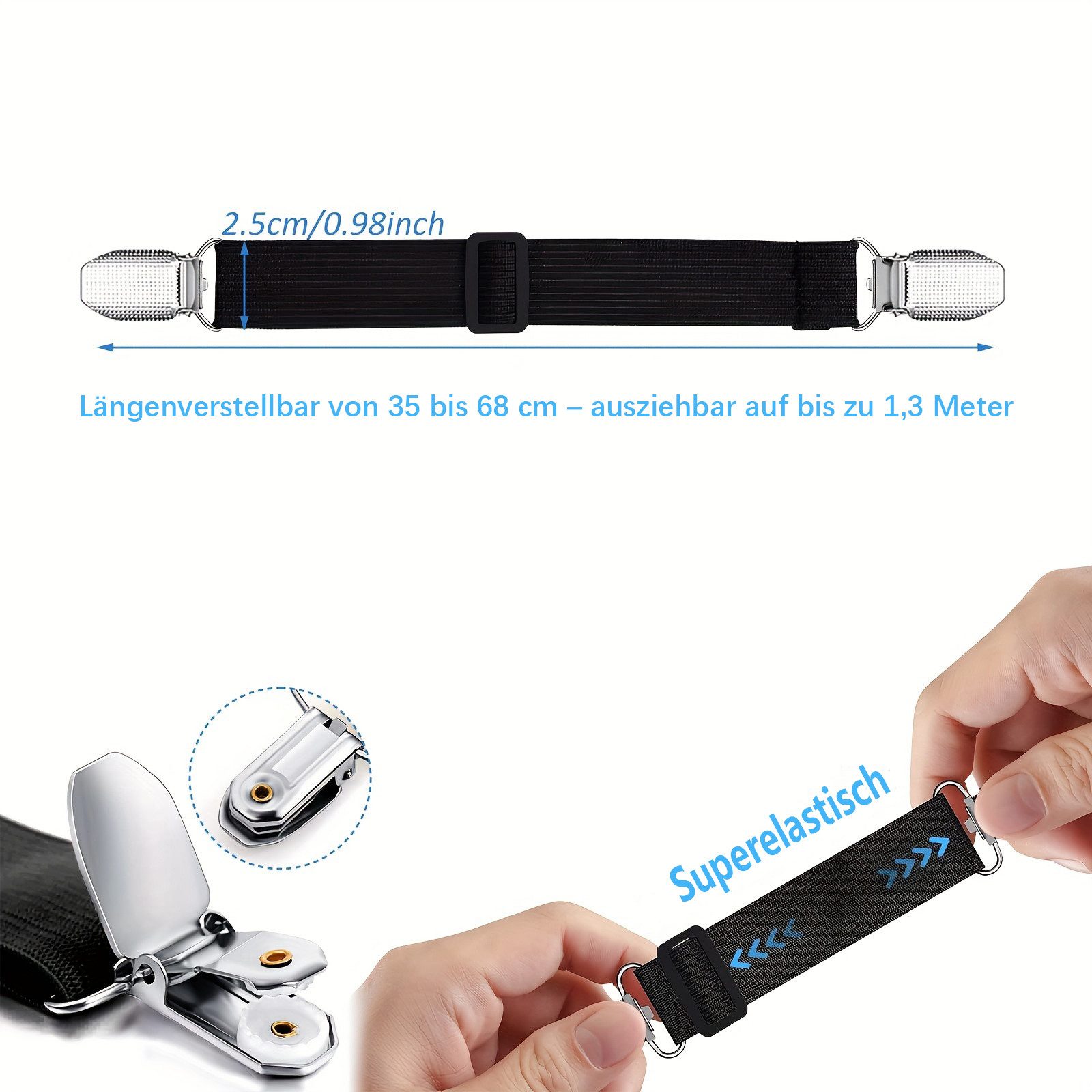 FOUORTUNATE-BEE Spannbettlaken Bettlaken Spanner verstellbare Bettlakenspan günstig online kaufen