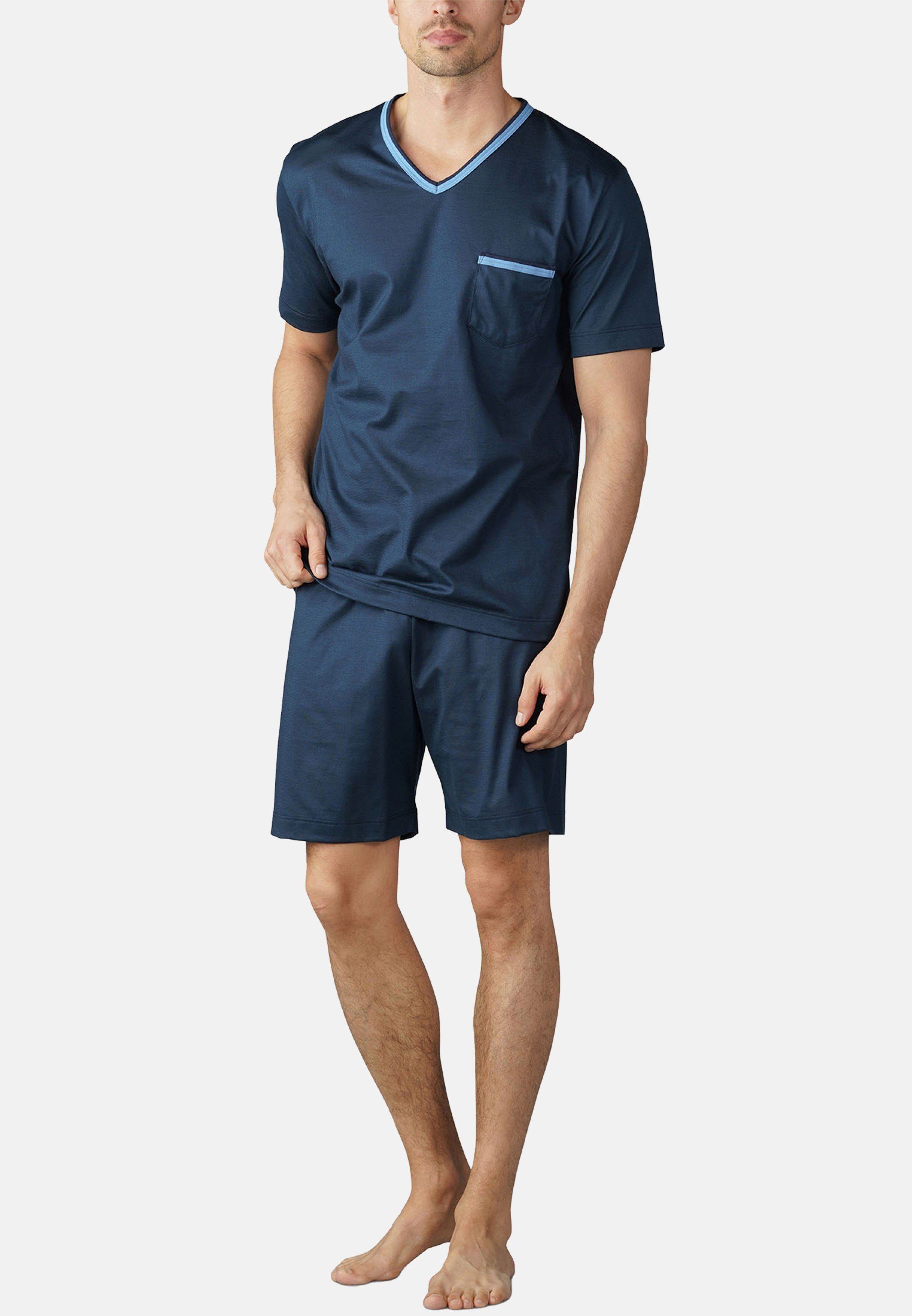 Mey Pyjama Basic (Set, 2 tlg) Schlafanzug - Baumwolle - Aufgesetzte Brusttasche, Legere Passform