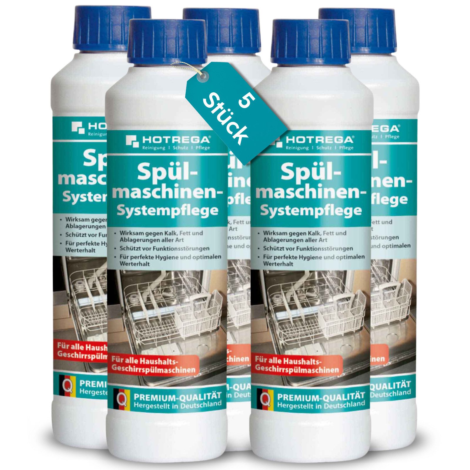 HOTREGA® Spülmaschinenreiniger Systempflege Entkalker Pflege Reiniger x 250ml Küchenreiniger