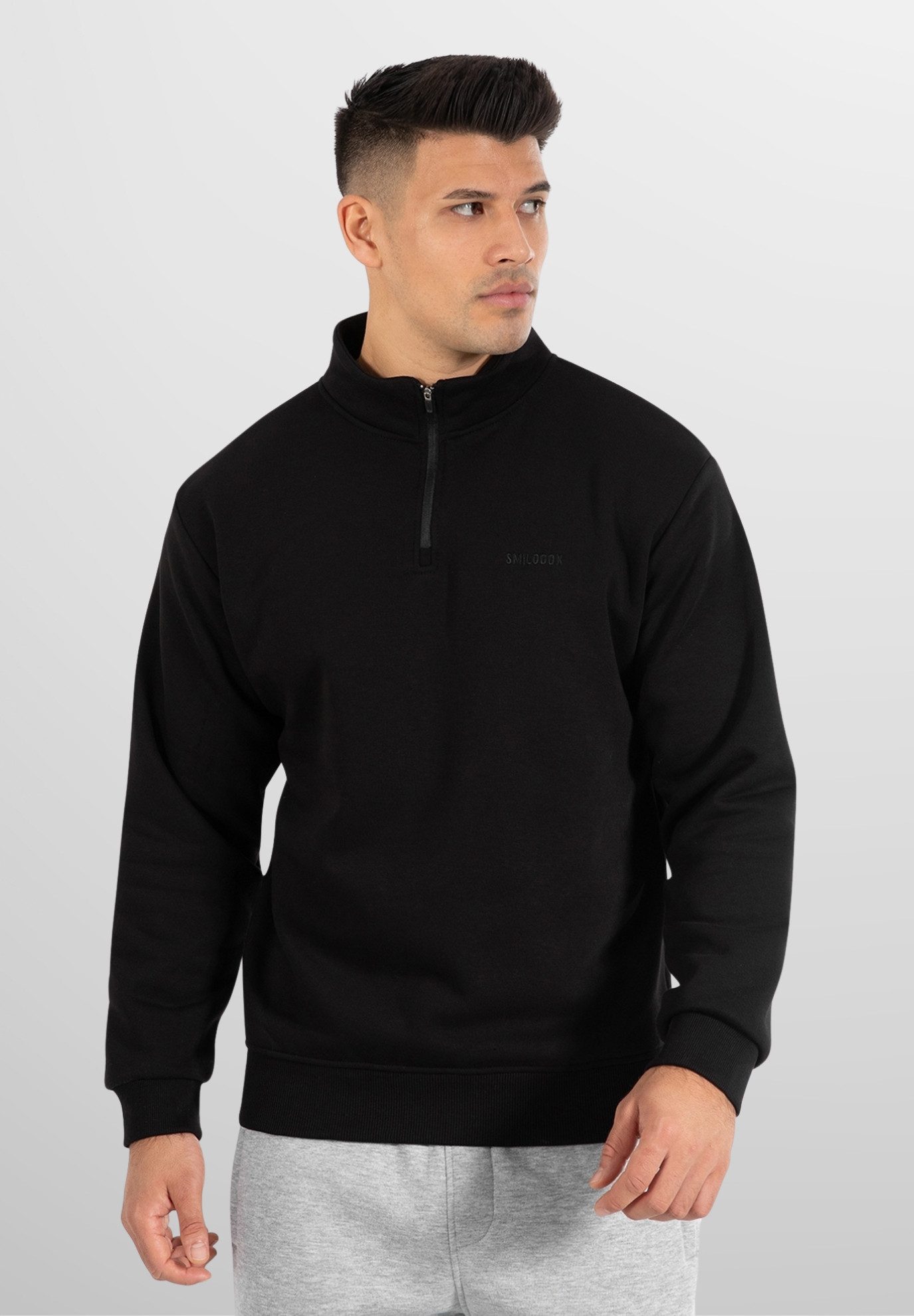 Smilodox Sweatshirt Emilio, Half Zip Sweater günstig online kaufen