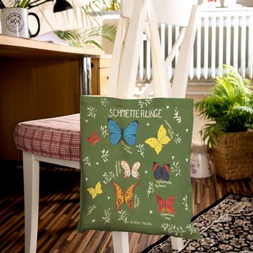Mr. & Mrs. Panda Tragetasche Schmetterlinge - Geschenk, positive Botschaft, Frühlings Deko, Tier M (1-tlg), Praktisch & Umweltfreundlich