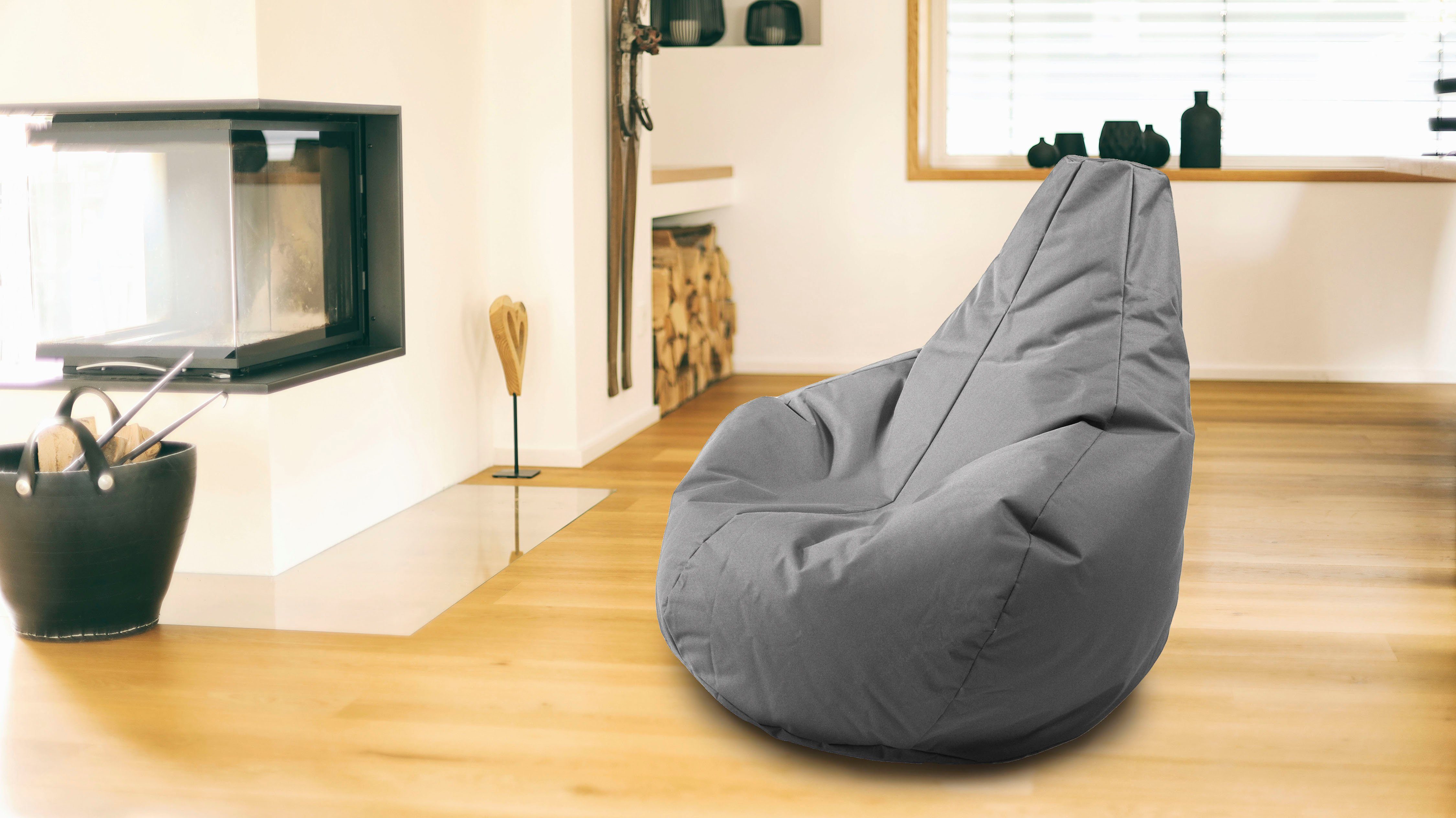 KiNZLER Sitzsack Gamer (1 St), Uni Farben, mit Rückenlehne, Outdoor geeignet, Kinderzimmer