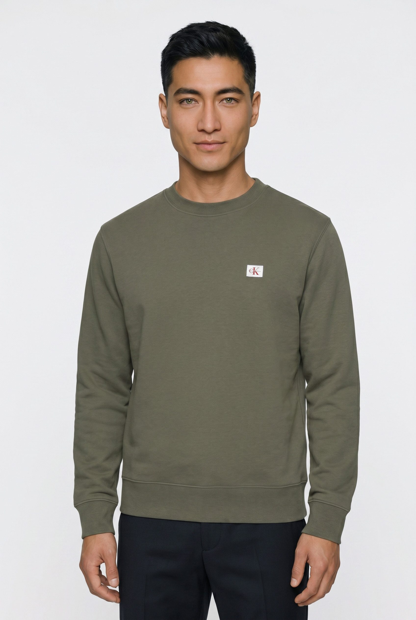 Calvin Klein Jeans Sweatshirt 400GSM TRRY BDG CRWN Mit Rundhalsausschnitt