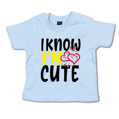 G-graphics T-Shirt I know I´m cute Baby T-Shirt, mit Spruch / Sprüche / Print / Aufdruck