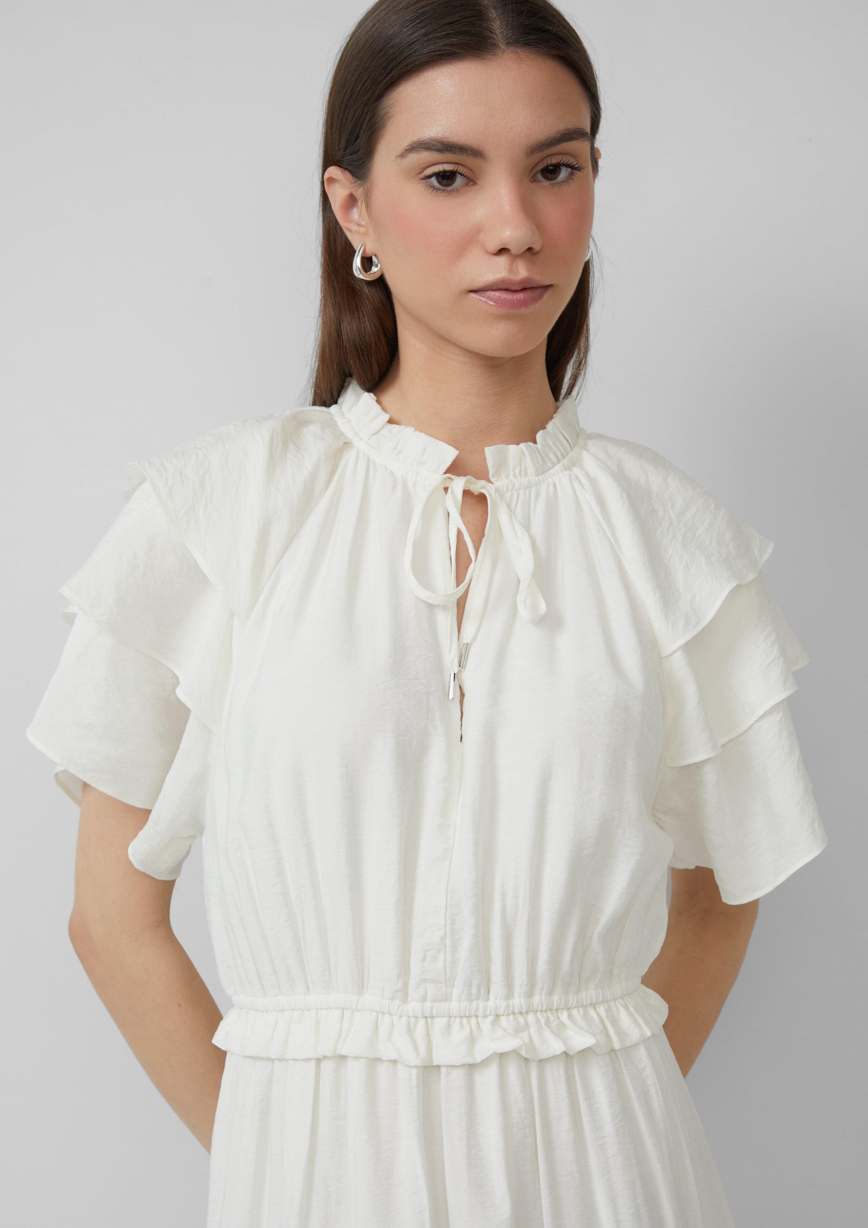 QS Minikleid Midikleid mit Volant-Details, QS günstig online kaufen