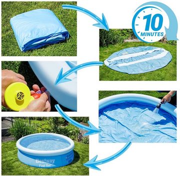 BESTWAY Quick-Up Pool 183 x 51cm ohne Pumpe Fast Set™ (Fast-Set), Aufblasbarer Pool ohne Pumpe 183 x 51cm