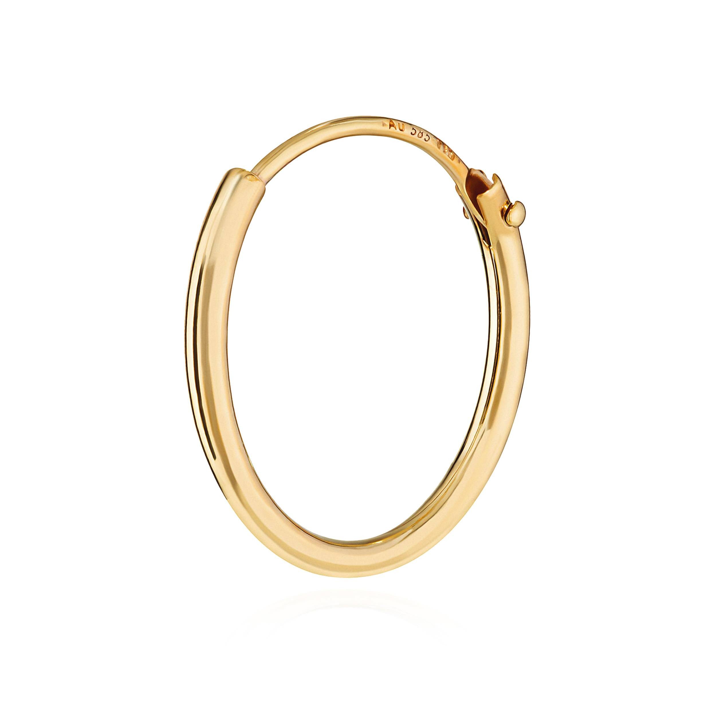 NKlaus Single-Creole 585 Echt Gold Einzel Herren Creole Ohrring Ohrschm