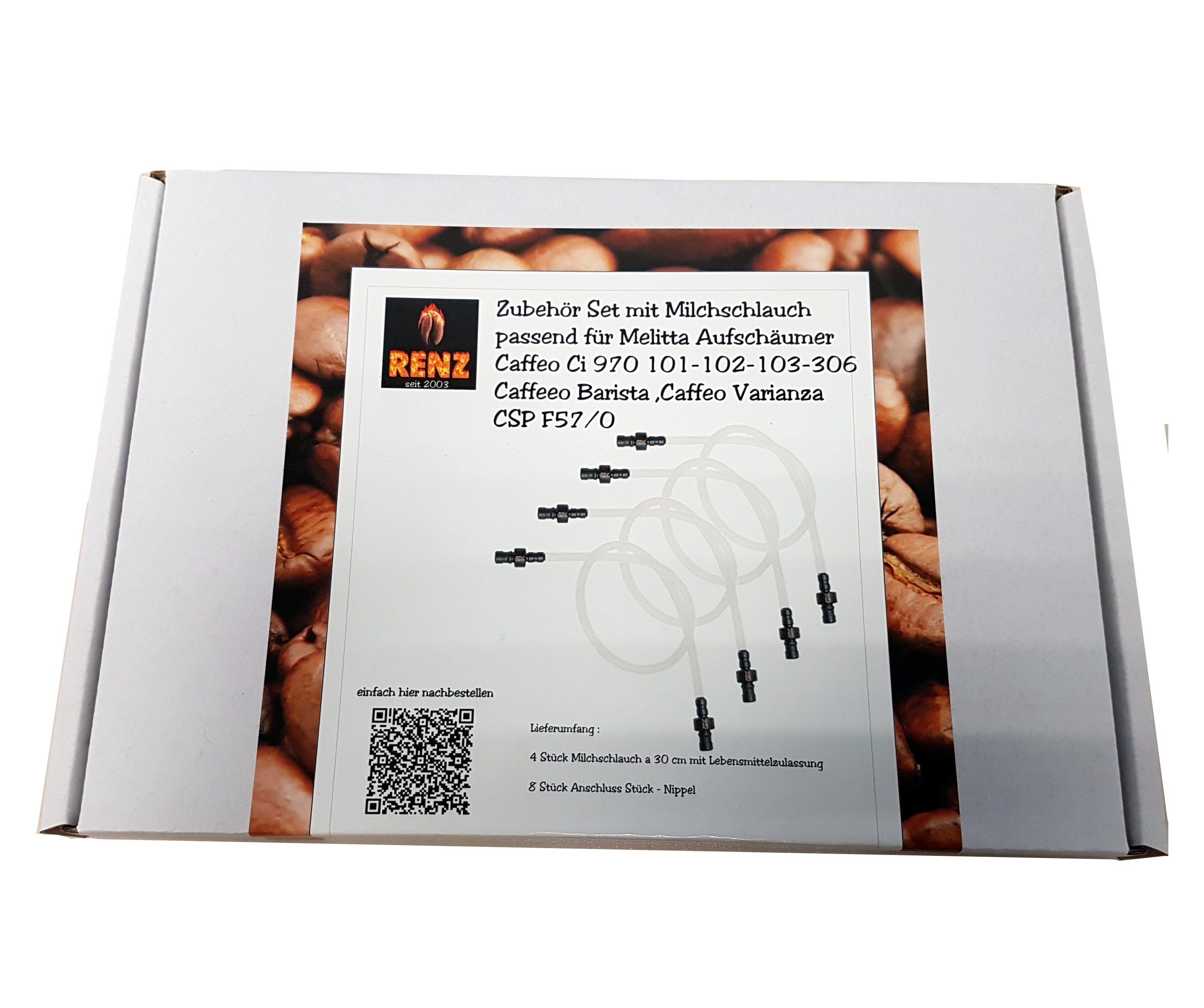 Anschlussnippel, RENZ Milchschlauch AD Stück Kaffeevollautomaten, ID= Melitta - a 4 incl. 30cm 6mm für Set Schlauch Zubehör 3mm