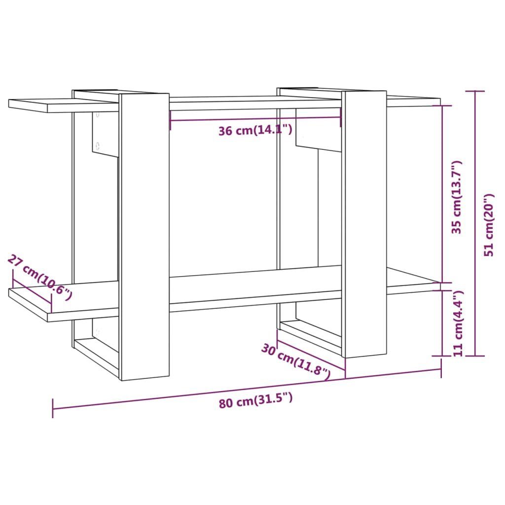 furnicato Bücherregal Bücherregal/Raumteiler 80x30x51 cm Betongrau