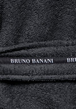 Bruno Banani Herrenbademantel »Danny«, Langform, Walkfrottee, Kapuze, Gürtel, mit Logostreifen, Herren Bademantel aus 100% Baumwolle, S-4XL