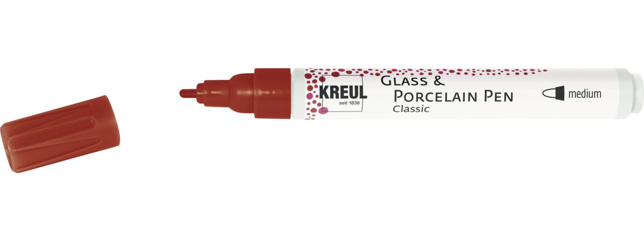 Künstlerstift Kreul Glass & Porcelain Pen Classic dunkelrot, 2-4