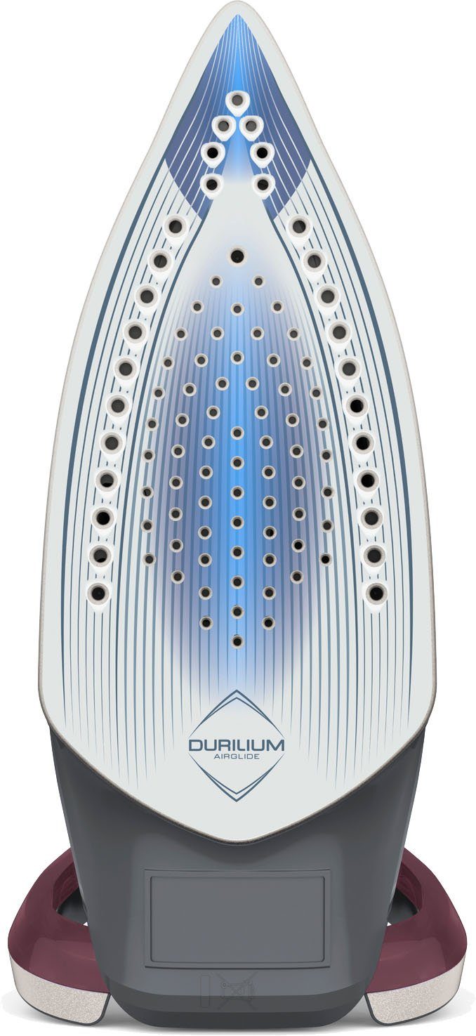 Tefal Dampfbügeleisen Smart Protect Plus, 2800W, 40 g/Min. kontinuierliche Dampfabgabe, 2800 W, automatische Abschaltung, Vertikaldampf, weinrot/grau, FV6870