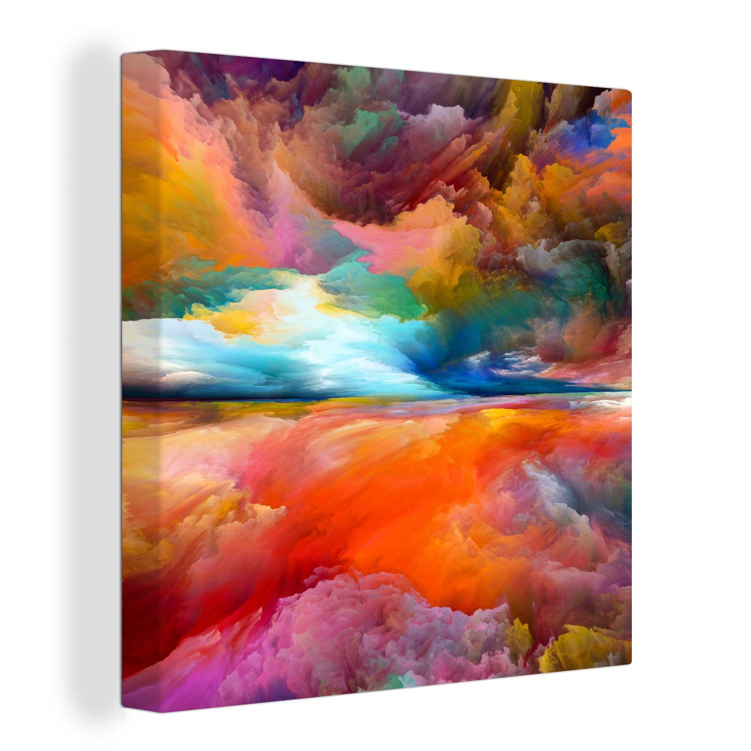 OneMillionCanvasses® Gemälde Gemälde - Ölgemälde - Abstrakt - Wolken, (1 St), Leinwand Bilder für Wohnzimmer Schlafzimmer