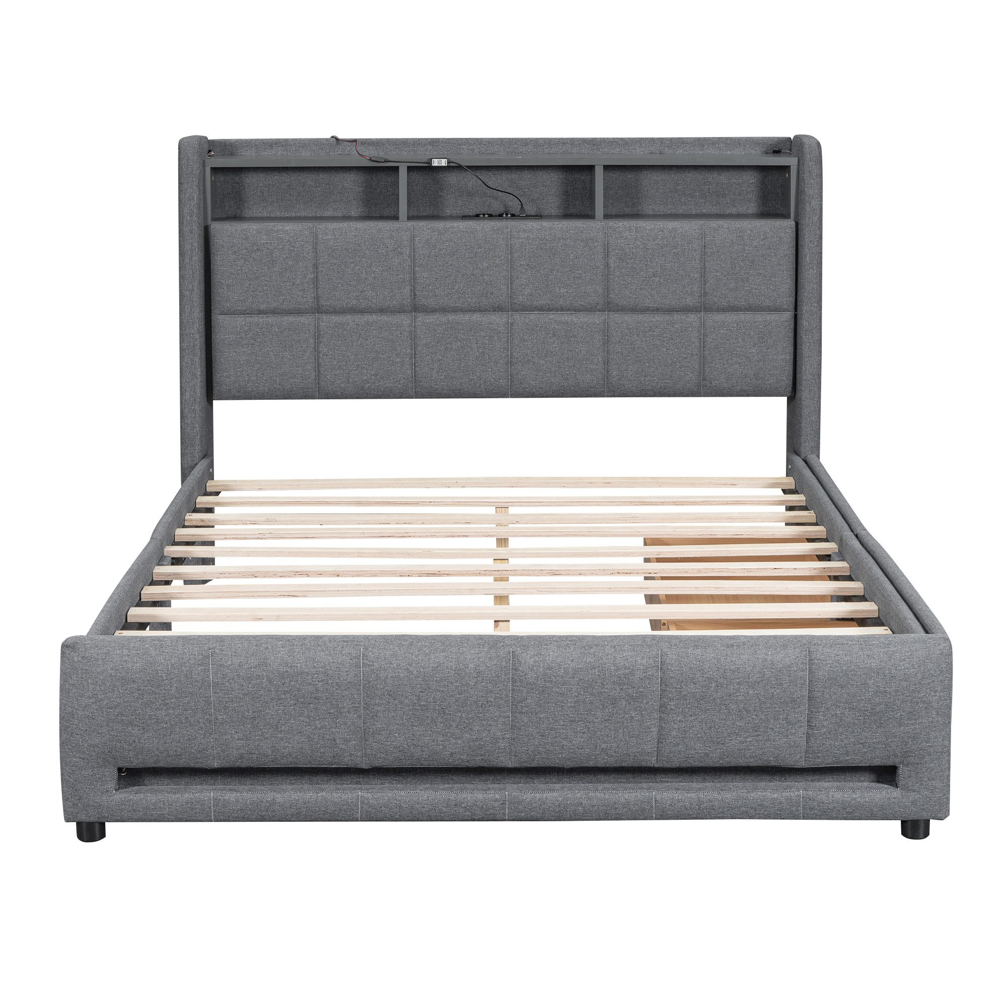 Furnishings Home Polsterbett Stauraumbett Doppelbett LED (Jugendbett, Vier günstig online kaufen