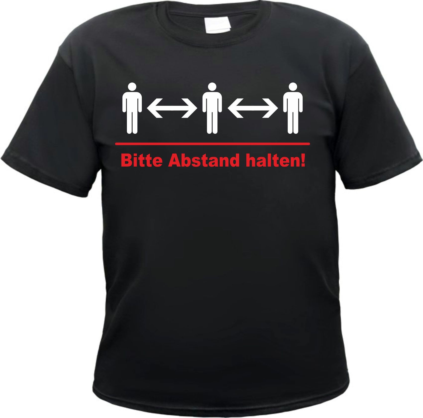 HB-Druck T-Shirt Bitte Abstand halten! Herren T-Shirt - Soziale Distanz Kontaktverbot aus 100% Baumwolle mit strapazierfähigem Aufdruck