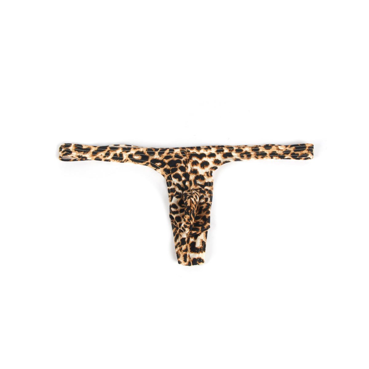 Lau-Fashion Tanga Herren String Männer Unterwäsche mit Leopardenmuster Braun Beige