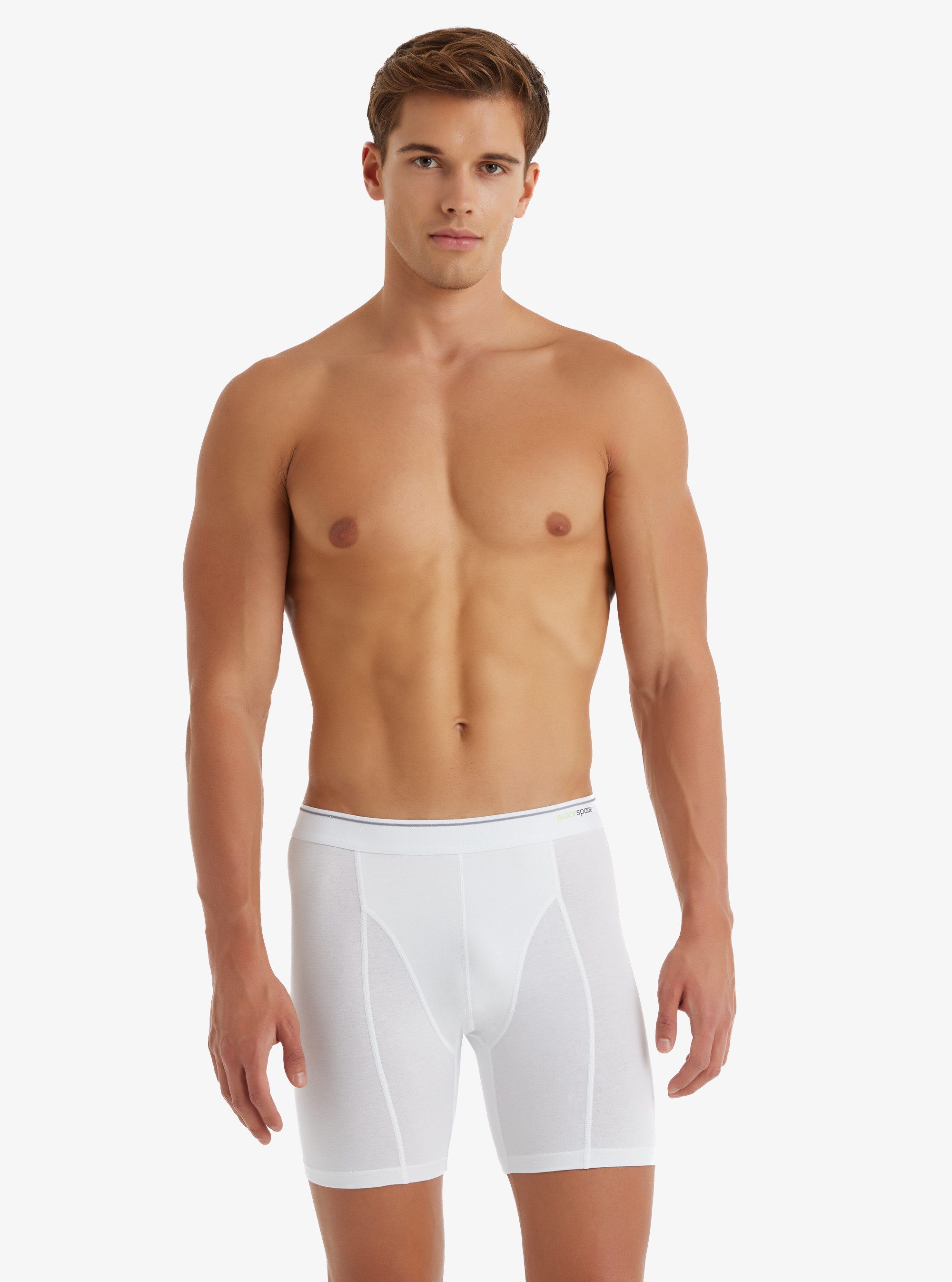Boxer Herren Retro Baumwoll Stretch Boxershorts 9216 - Weiß