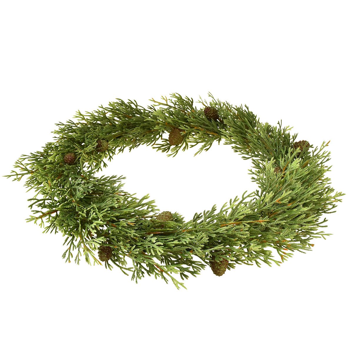 Winterliche Kunstpflanze Künstlicher Tannenkranz mit Zapfen für dekorative, Florists Products, Höhe 6 cm