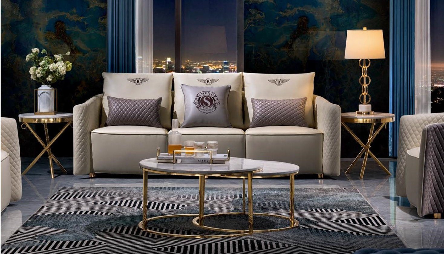 Luxus, Made JVmoebel Europe Designer In Runde Couchtisch Rund Tische Glas Couch Metall Beistell Tisch