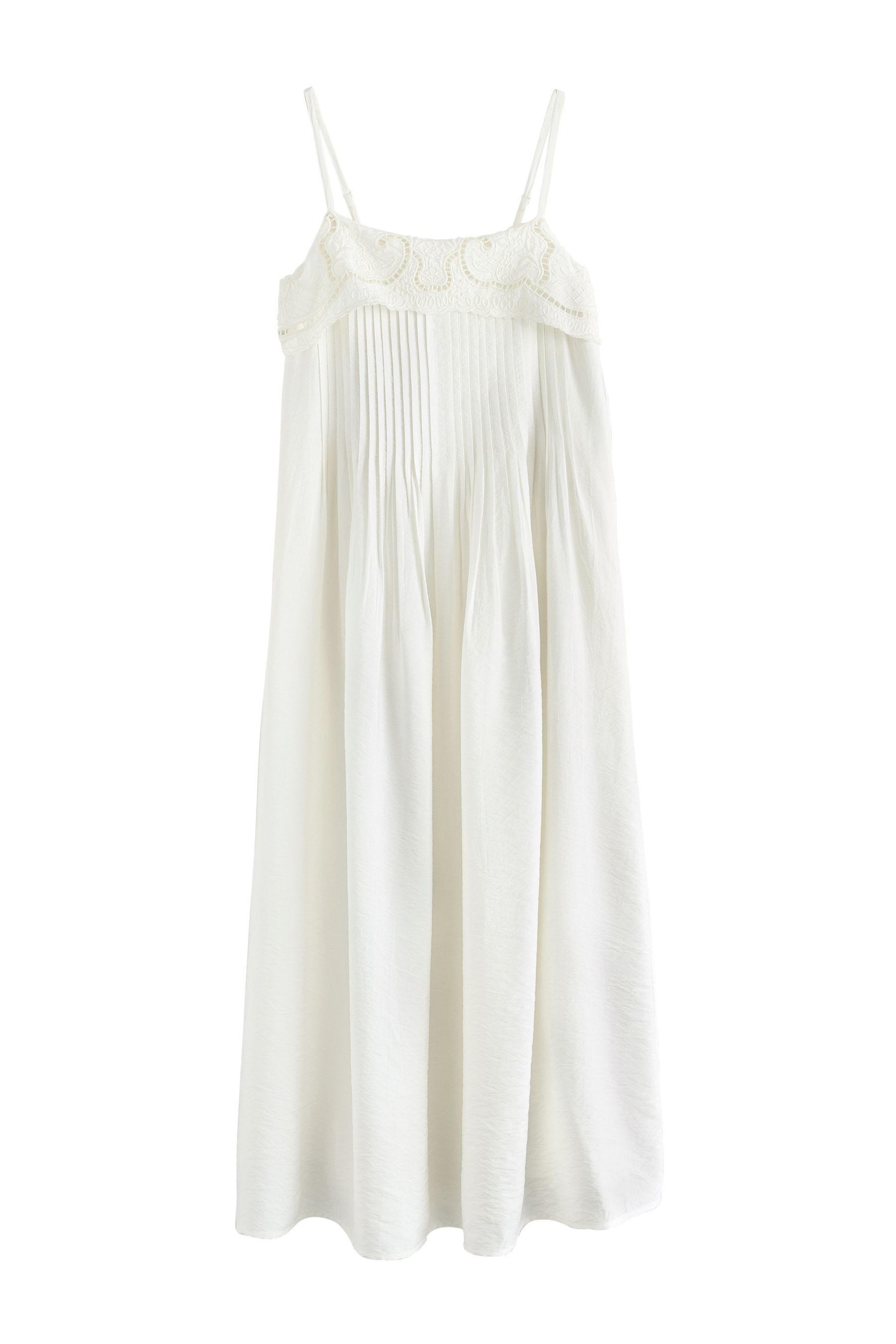 Next Midikleid Sommerliches Midikleid mit Umschlag und Biesen (1-tlg)