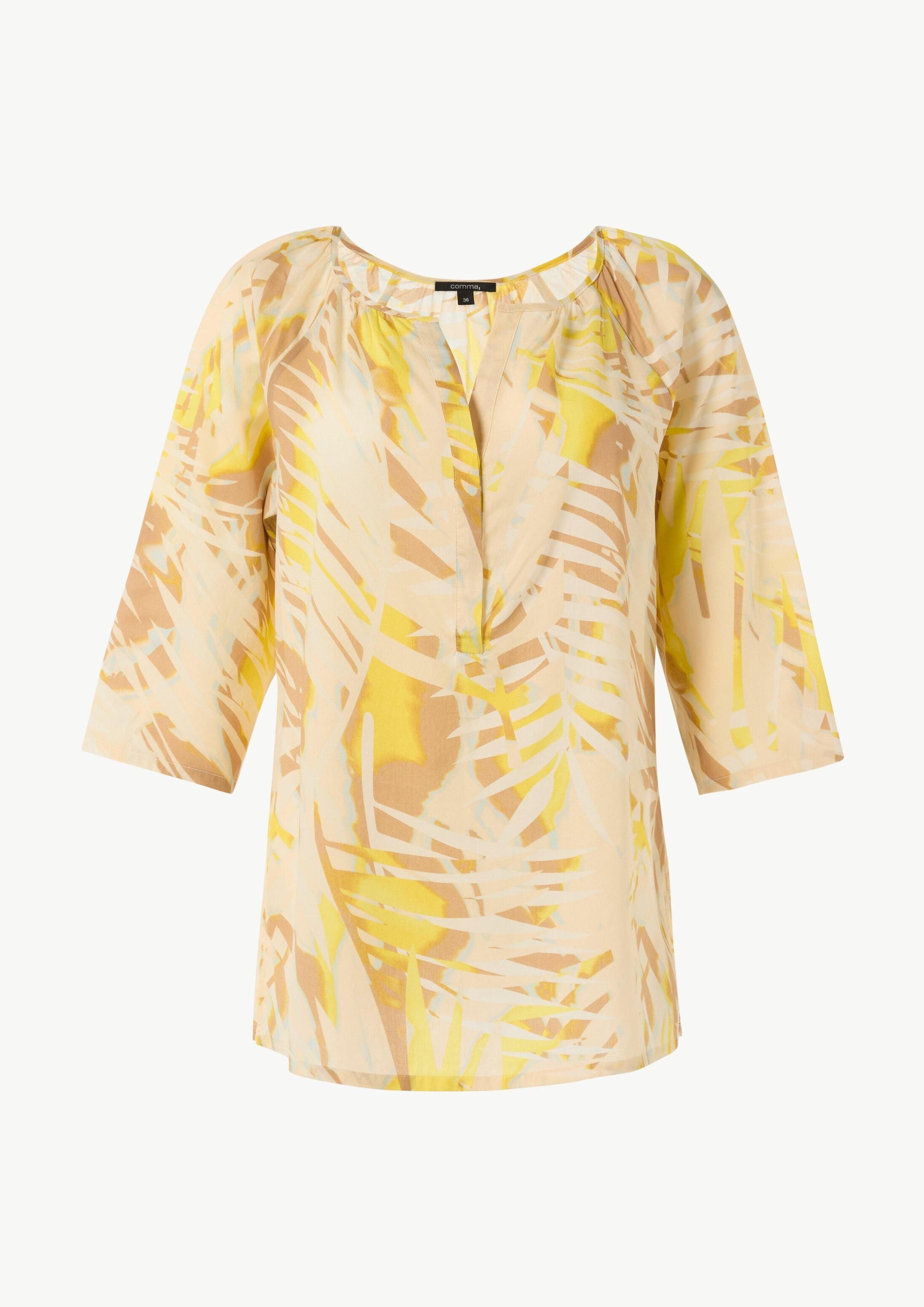 comma Kurzarmbluse Bluse Print-Bluse im Loose Fit