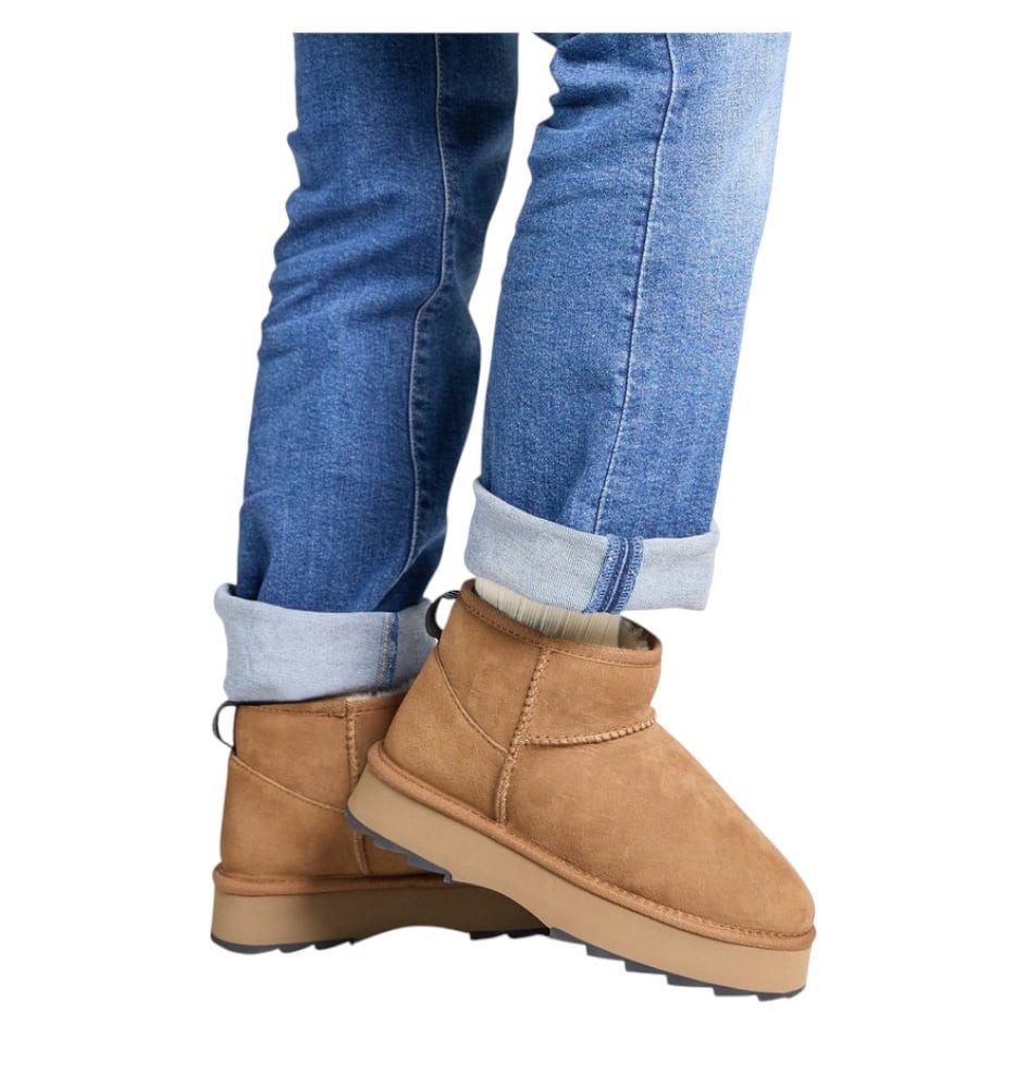 Emu Australia Sharky Micro Flatform (Lammfell, Plateausohle) braun Damen Winterstiefel