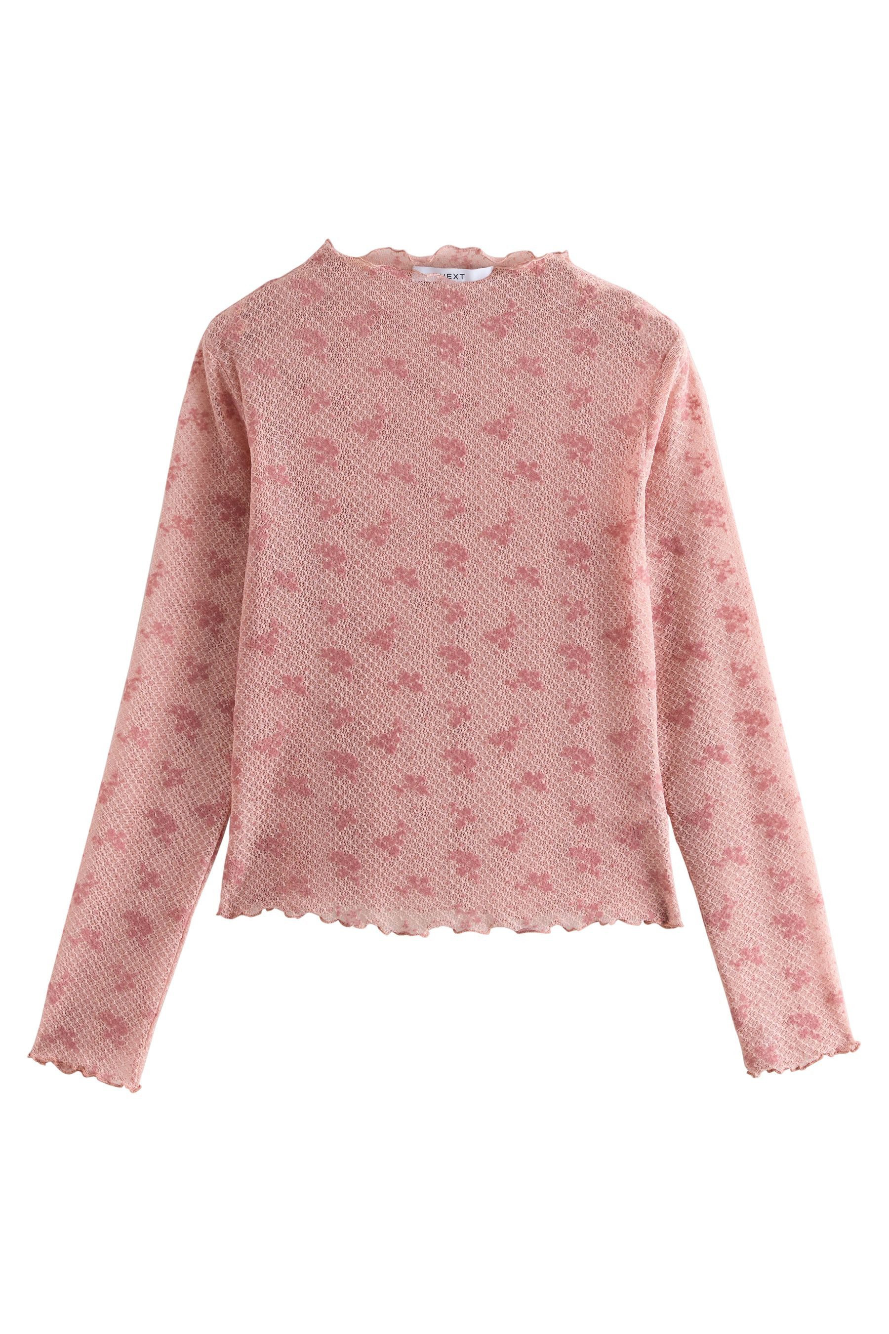 Next Langarmbluse Langarm-Shirt mit Spitzenstehkragen (1-tlg) günstig online kaufen