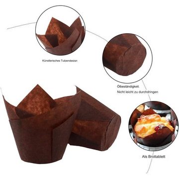 Caterize Muffinform 150 Stück Backförmchen aus Papier Tulpe Muffin Fälle Cupcake Liner