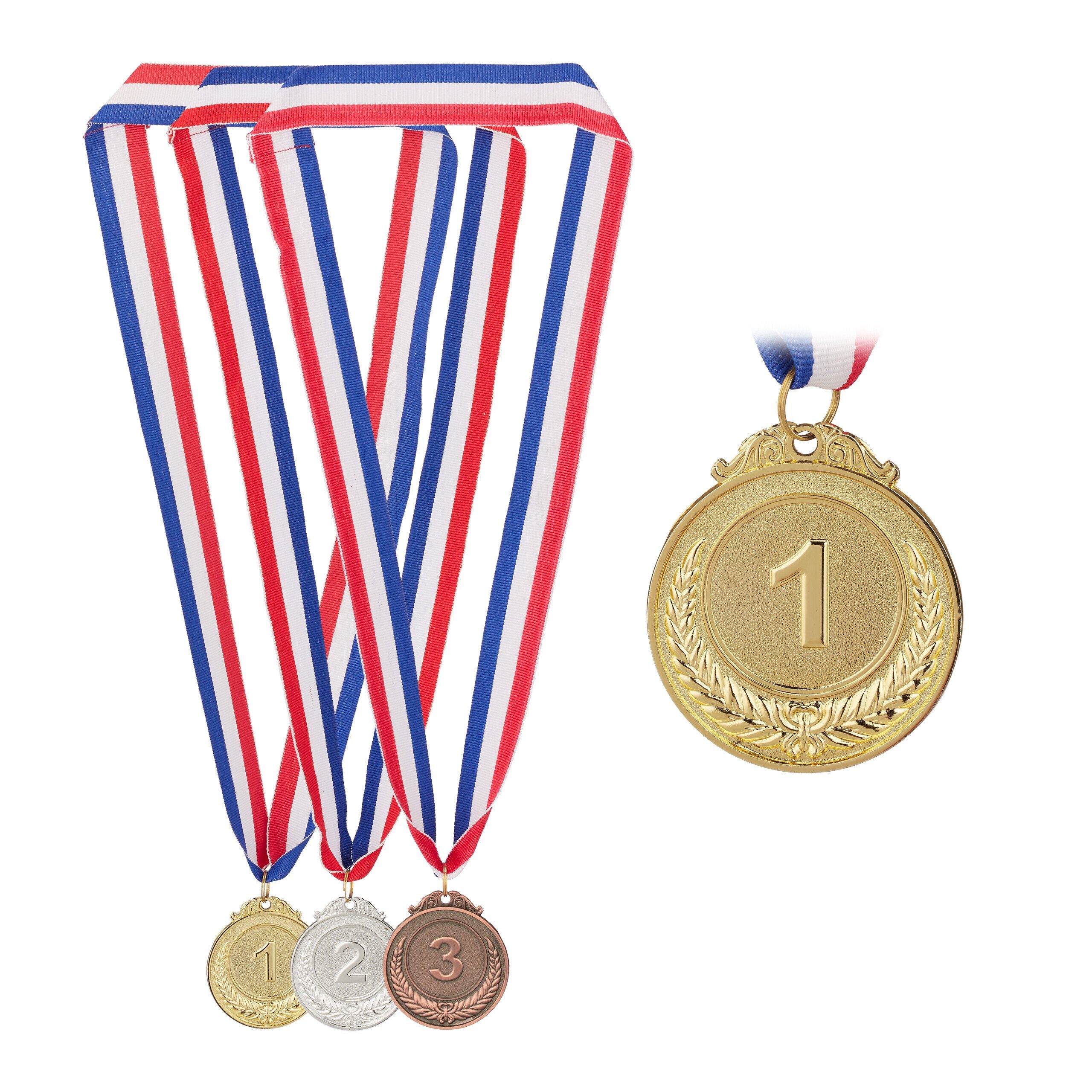 relaxdays Dekoobjekt 3er Set Medaille für Kinder günstig online kaufen