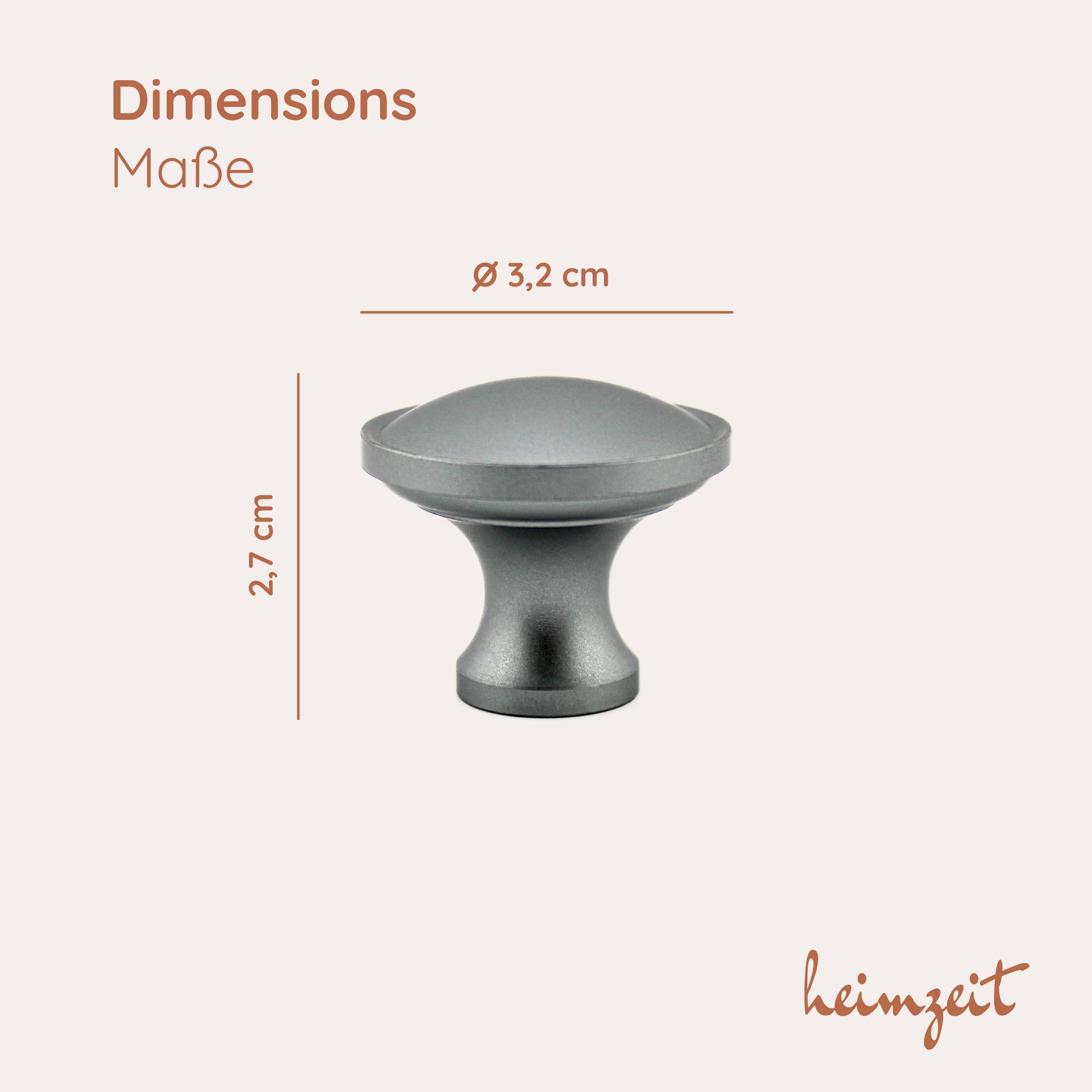 heimzeit Möbelgriff heimzeit Möbelknöpfe Rund groß (Set, 4-St), für Schubladen, Türen und Kommoden, inkl. Schraube