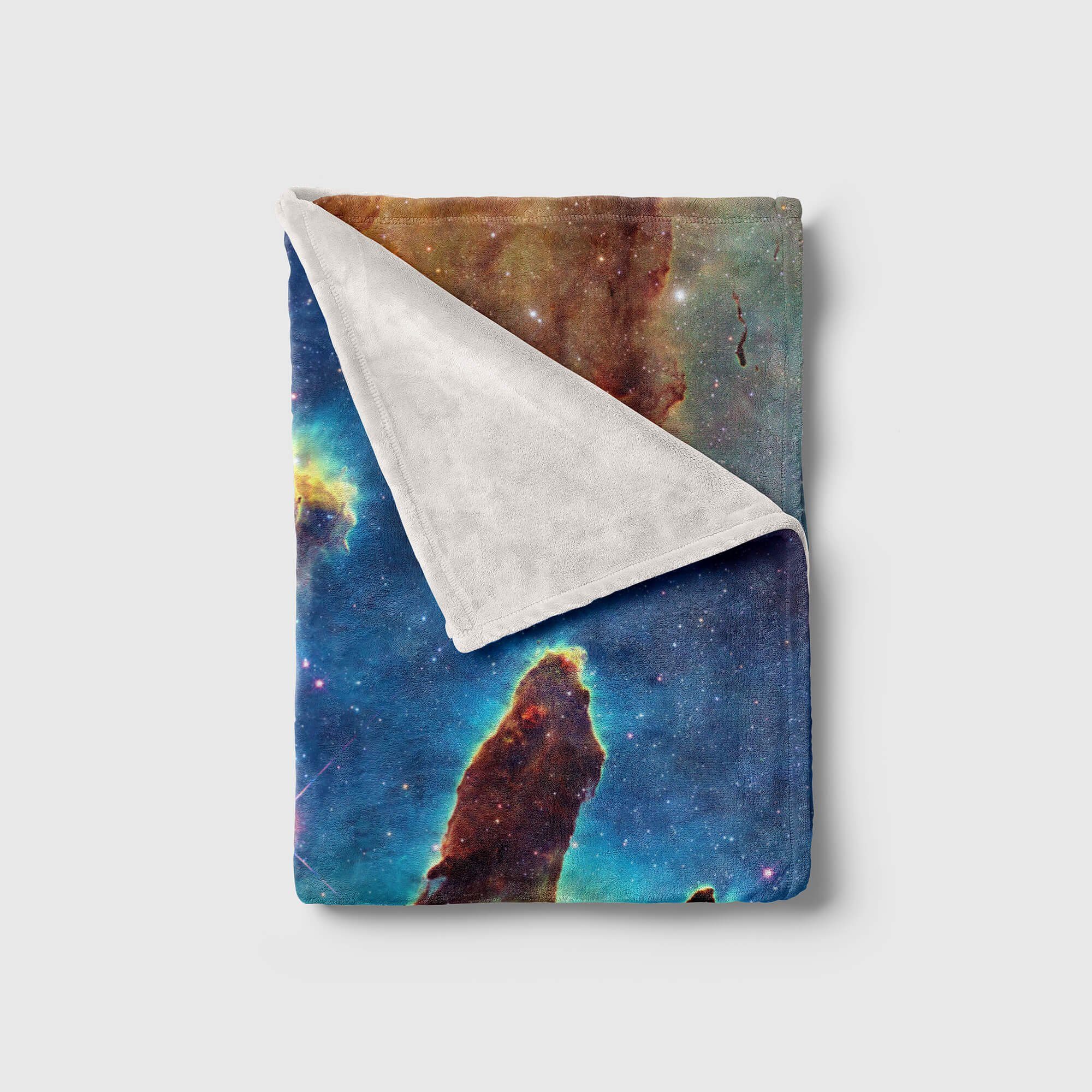 Sinus Kuscheldecke Universum, Strandhandtuch (1-St), Fotomotiv Handtuch Art Galaxie Handtuch Saunatuch mit Handtücher Baumwolle-Polyester-Mix