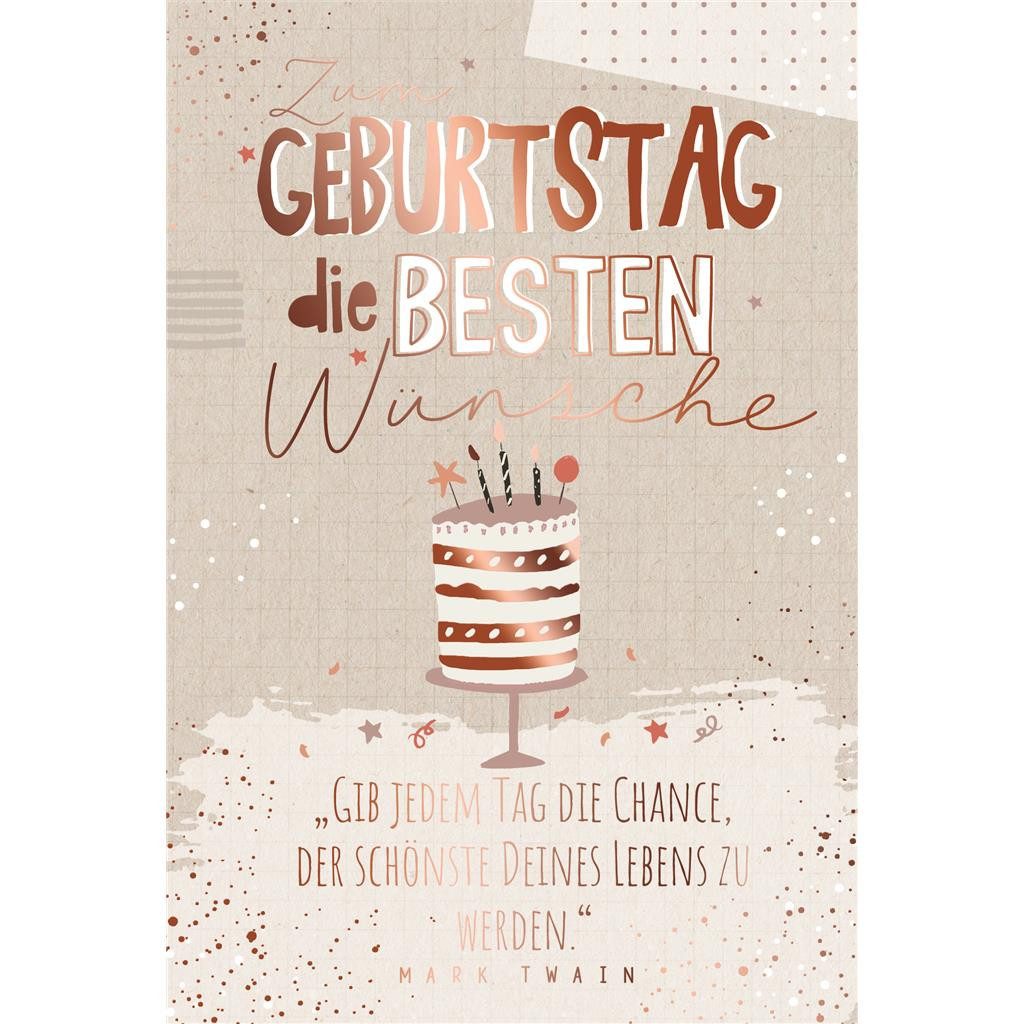 Grußkarten Geburtstag - Glückwunschkarte im Format 11,5 x 17 cm mit Umschlag
