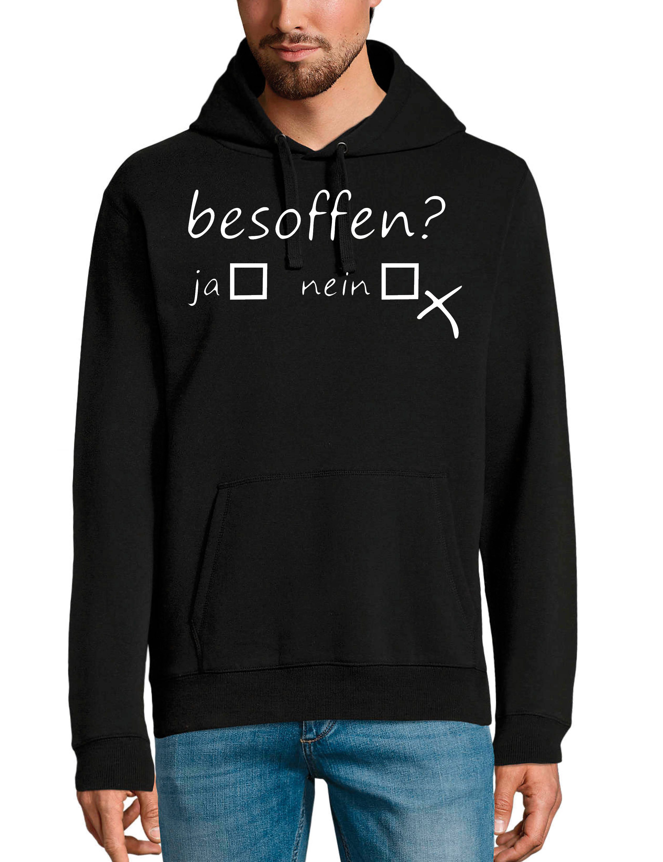 Youth Designz Kapuzenpullover Herren Hoodie Pullover "Besoffen Ja Nein?" Fu günstig online kaufen