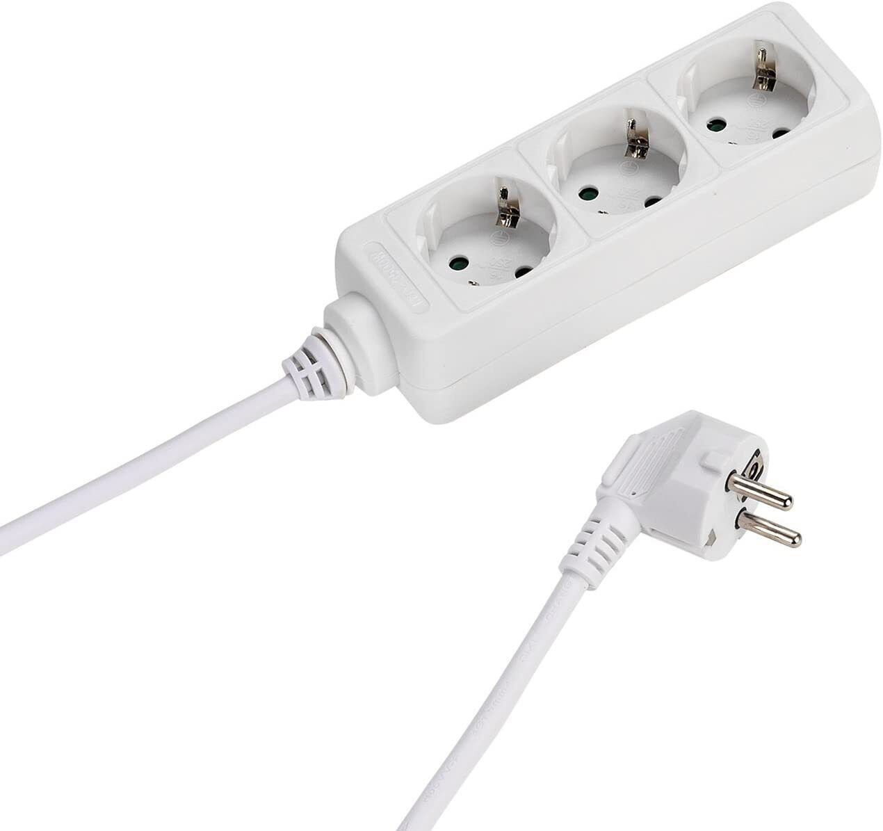 Thumbnail - Vivanco 3 fach Steckdosenleiste Mehrfachstecker Schukostecker 1.4m 3680W Mehrfachsteckdose 3-fach, Winkelsteckdosen, GS-...