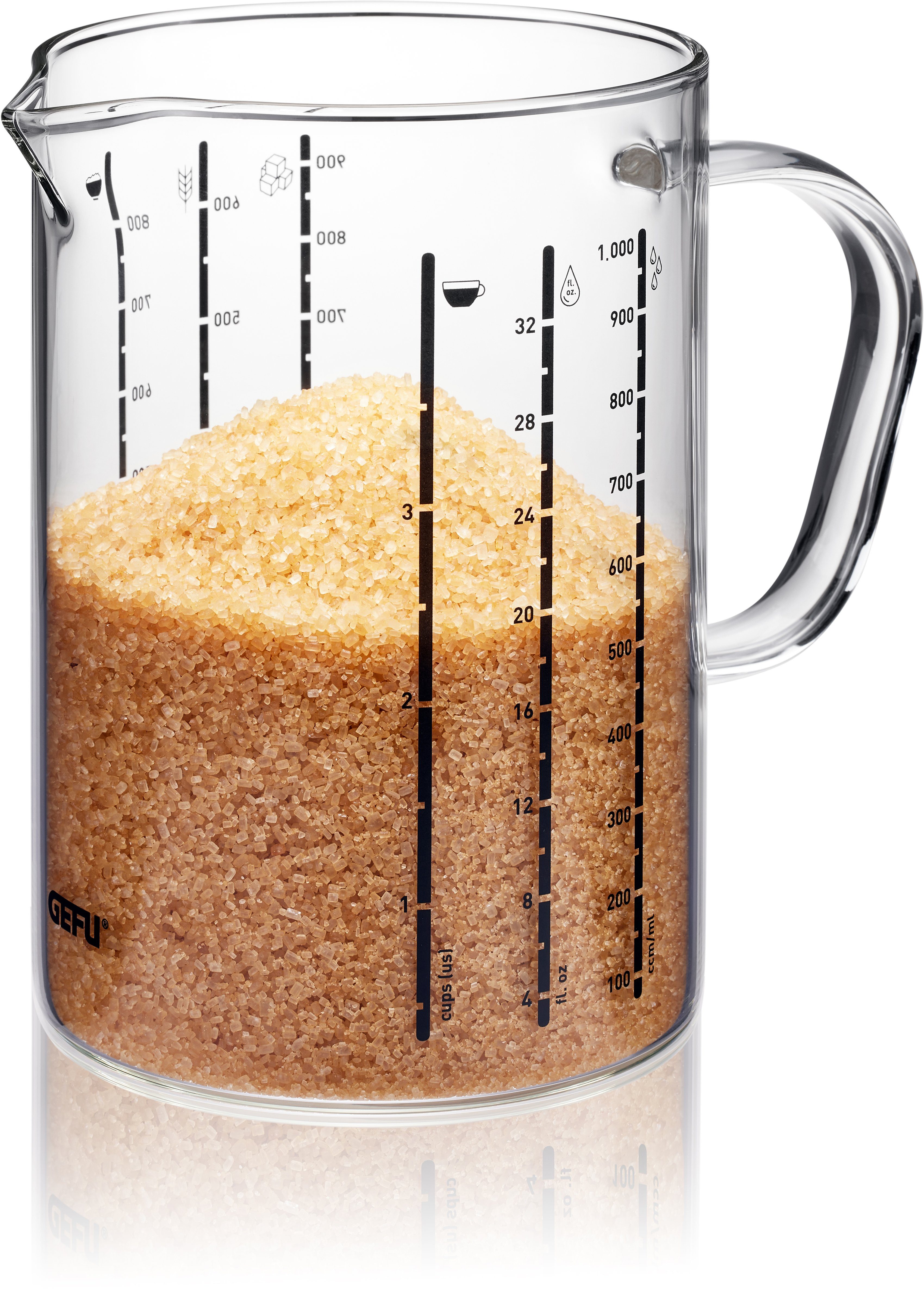 GEFU Messbecher Glas, Füllvolumen: ml Messbecher), 500 ml (Set, 2 1000 und METI
